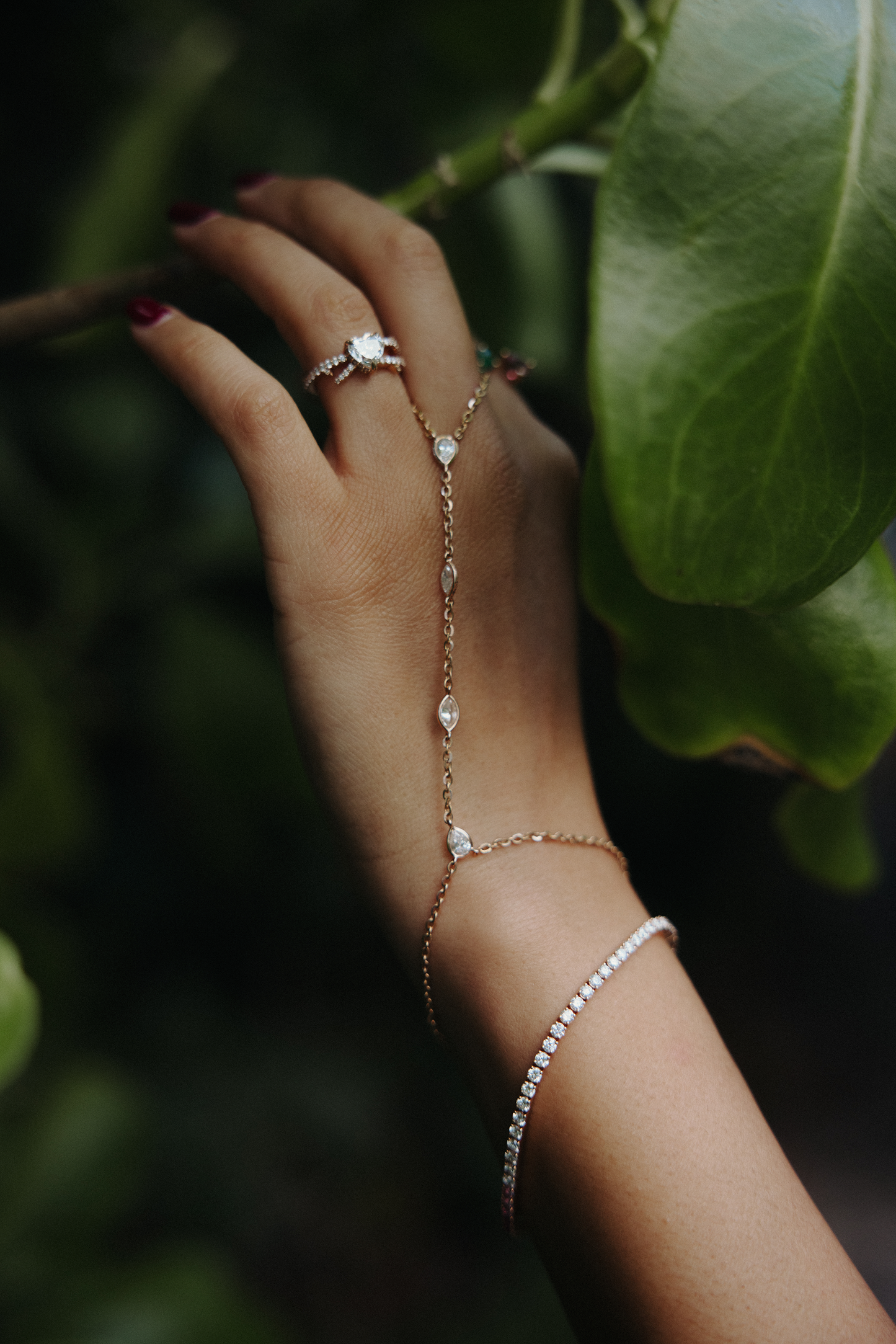 Mix Shape Diamond Hand Chain