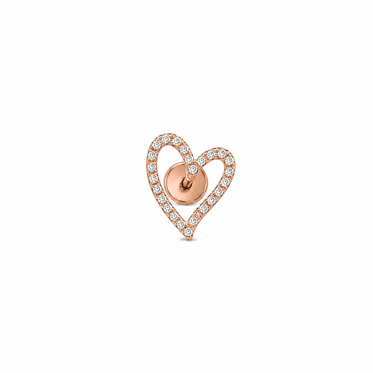 Open Heart Threaded Stud Earring