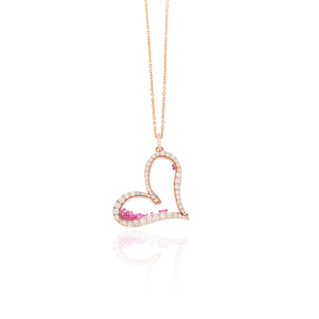 Floating Diamond Heart Pendant