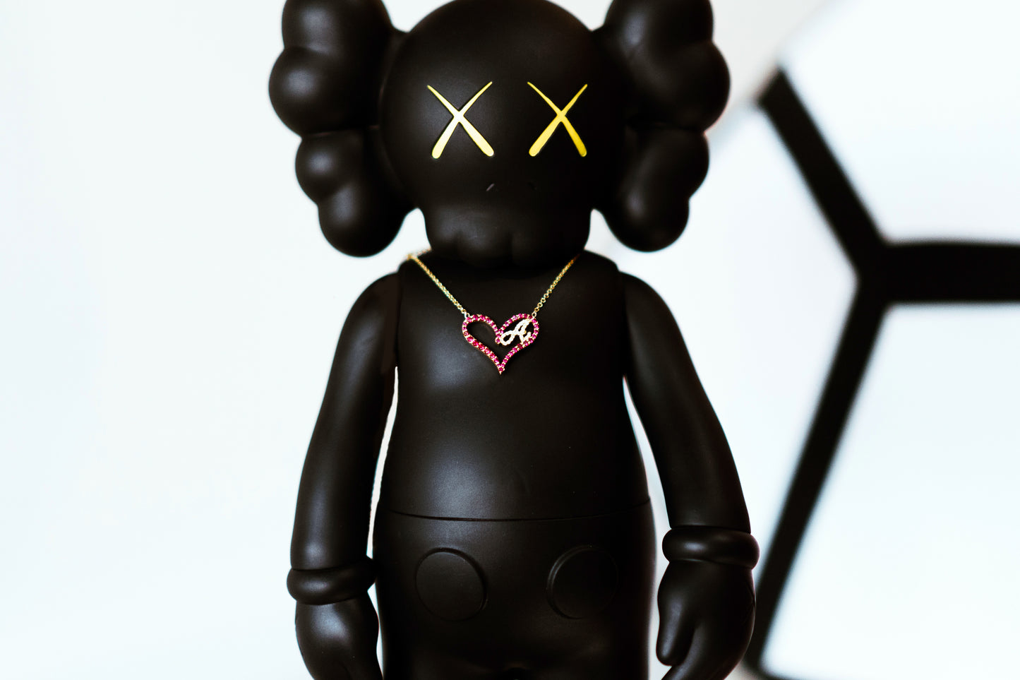 Ruby Heart Letter Necklace