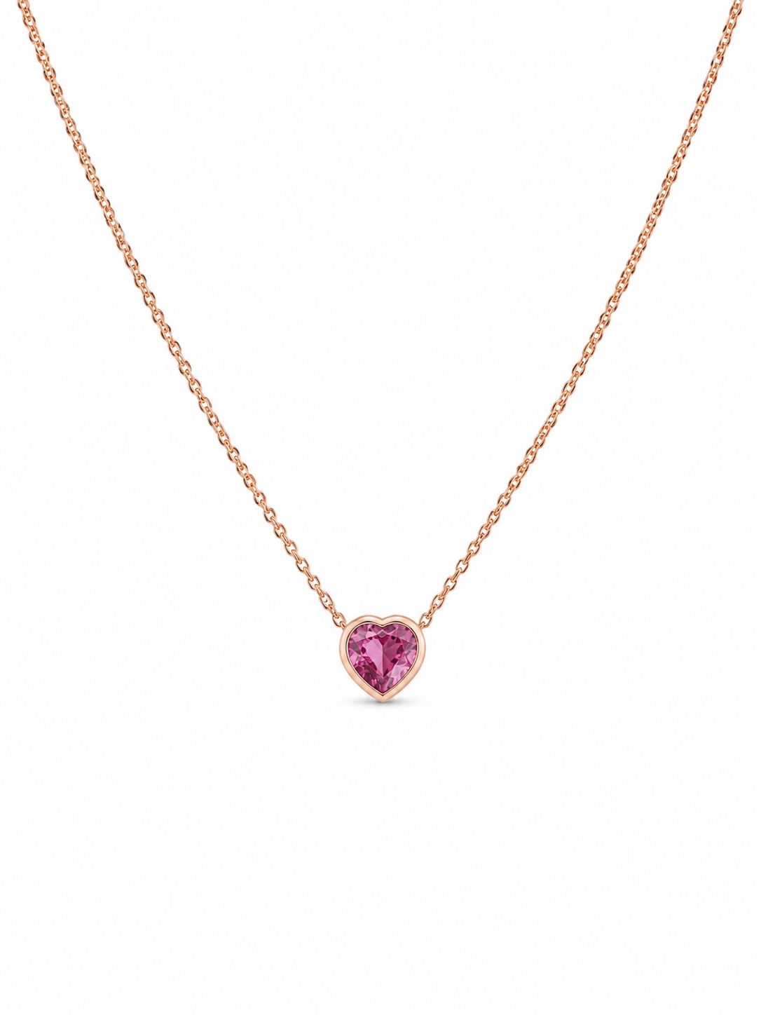 Pink Sapphire Heart Necklace