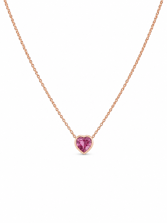 Pink Sapphire Heart Necklace