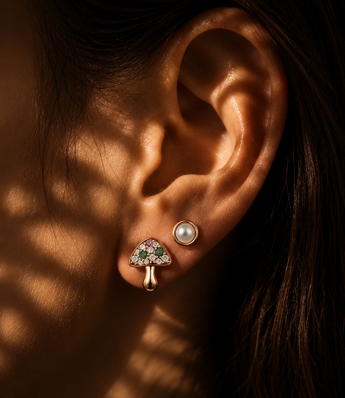 Pearl Threaded Stud Earring