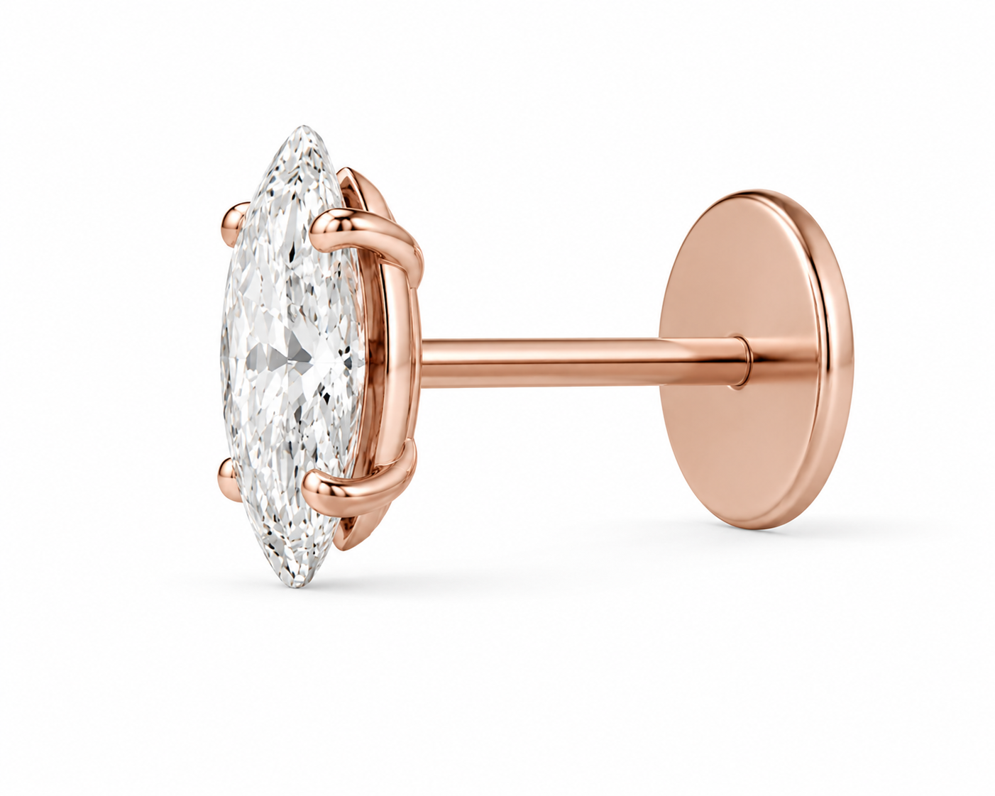 Marquise Diamond Stud Earring