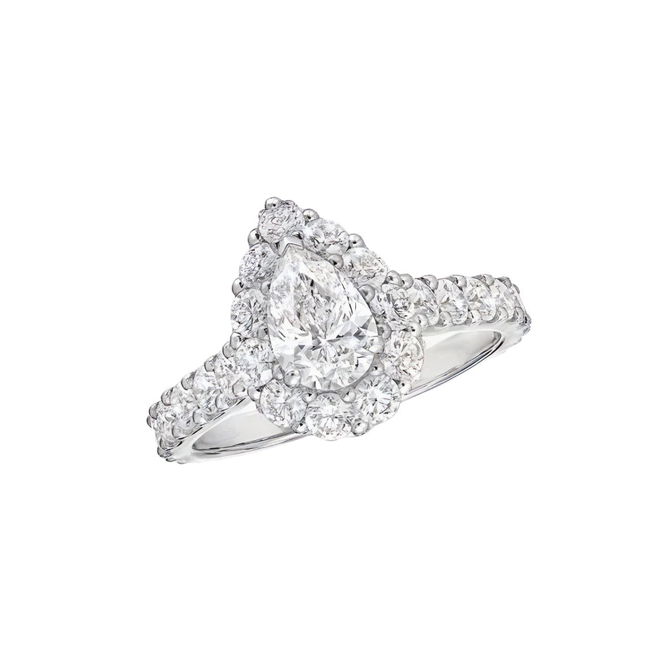 Pear Shape Diamond Solitaire Ring