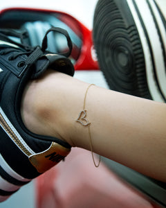 Sinful Heart Anklet with Diamonds