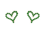 Emerald Sinful Heart Threaded Single Stud Earring