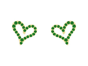 Emerald Sinful Heart Threaded Single Stud Earring