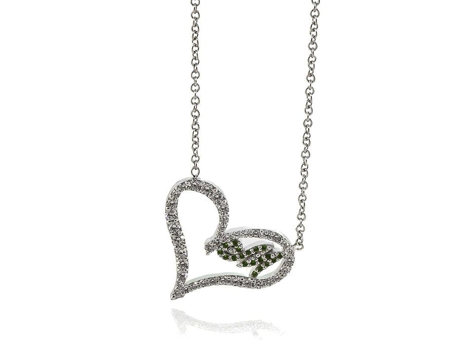 Diamond Sinful Heart Initial Necklace