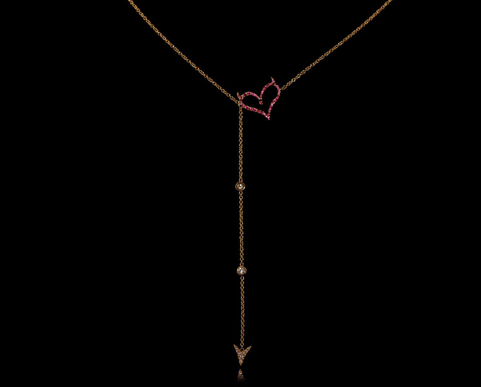 Transformable Sinful Heart Hip Chain and Lariat
